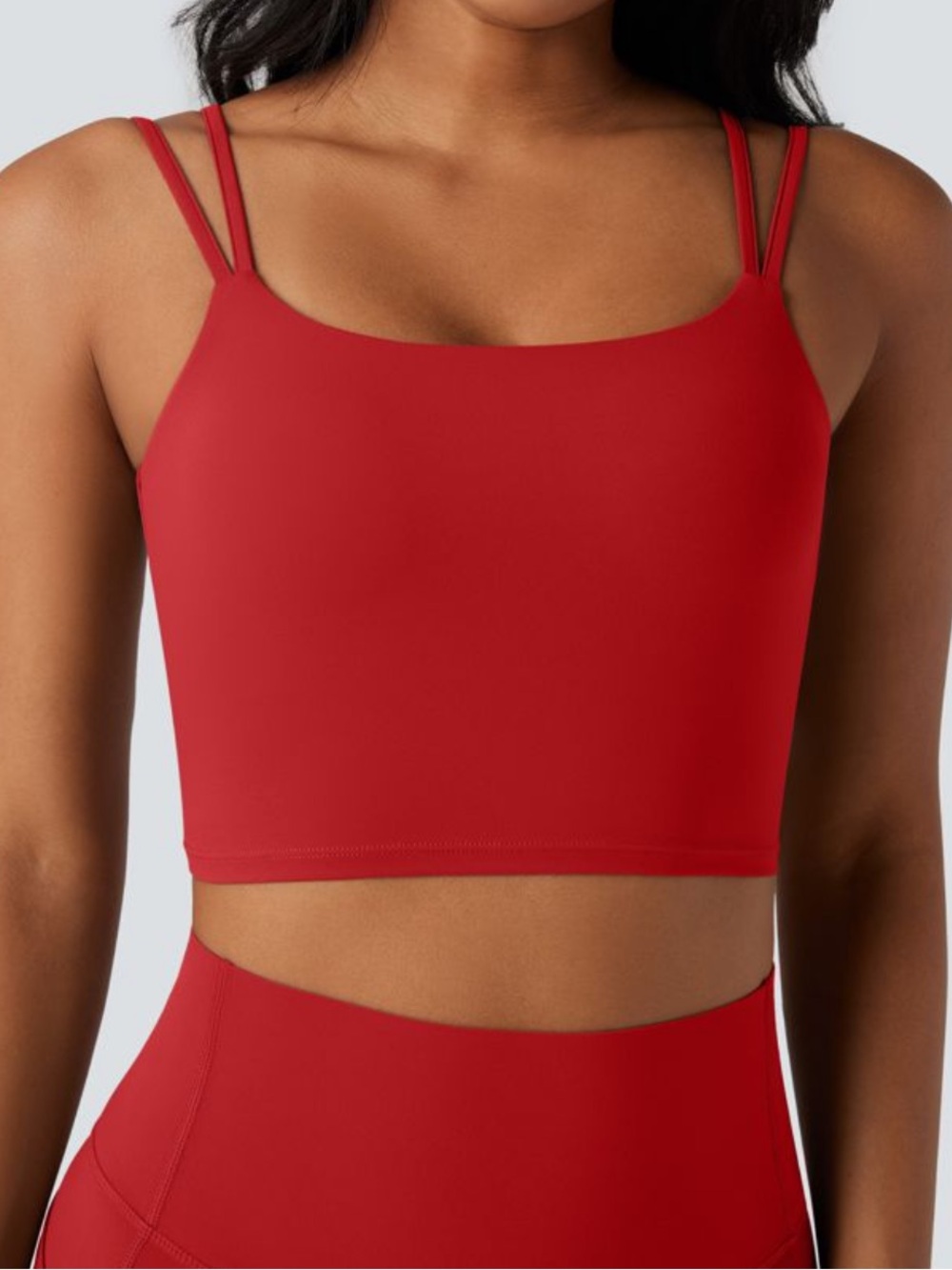 Halara Women's Red Double-Strap Crop Bra